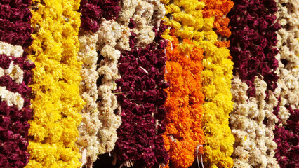 Colorful flower garland festival decoration