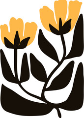 Abstract botanical wall art vector