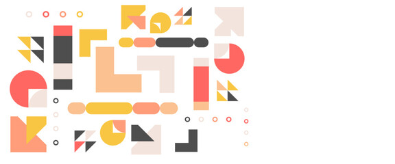 Colorful vector banners with abstract design memphis geometric style. For banner, background, business or technology presentation, web brochure cover layout, wallpaper