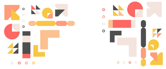 Colorful modern abstract memphis geometric vector banner. For background, poster, flyer, banner, invitation, cover for book, catalog, report