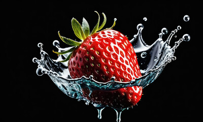 AI Evolution: Generative Art Explores the Sweetness of Strawberries. - obrazy, fototapety, plakaty
