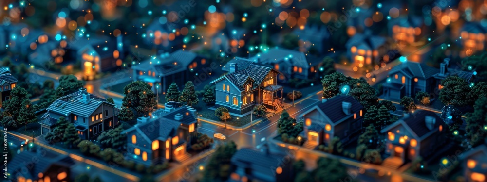 Poster image showcasing blockchain's applications in real estate, facilitating transparent property transac