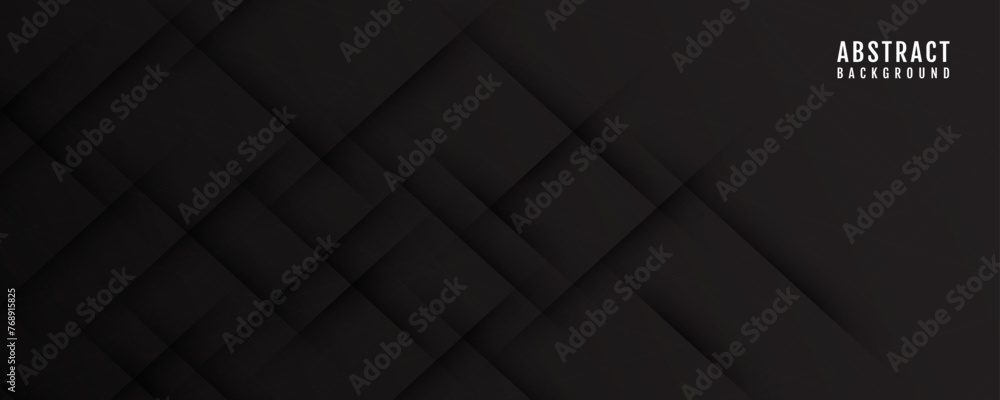 Poster 3d black geometric abstract background overlap layer on dark space with sliced shape decoration. mod