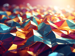 Shiny, sparkling, low-poly, hi-tech abstract background design.