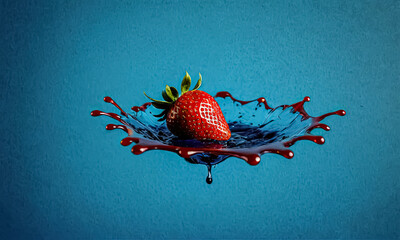 Advertising Brilliance: Strawberry Fruit Takes Center Stage. - obrazy, fototapety, plakaty