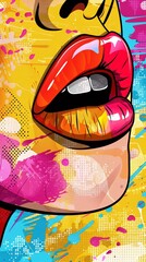 sexy lips in pop art style