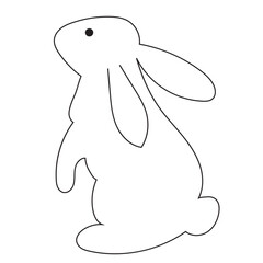 Cute rabbit character, Easter bunny vector illustration.