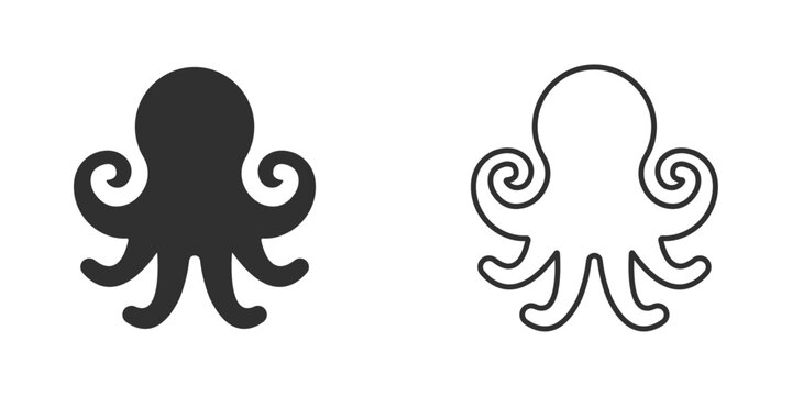 Octopus black sign icon vector illustration design