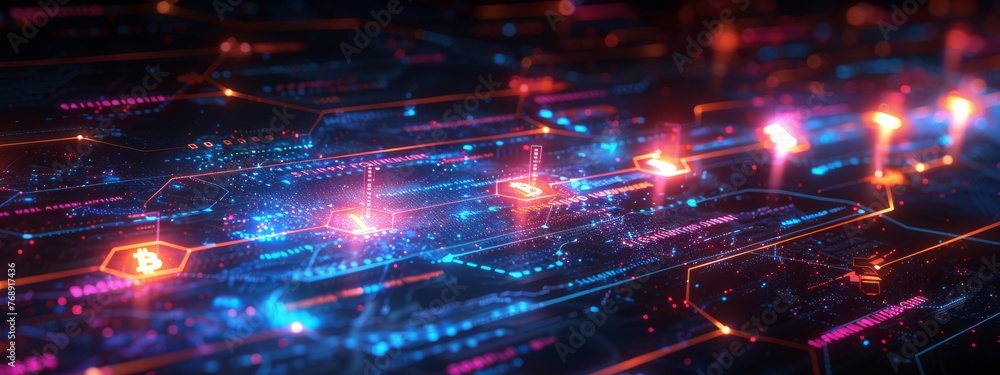 Poster image timeline depicting the evolution of blockchain technology from bitcoin's inception to the deve