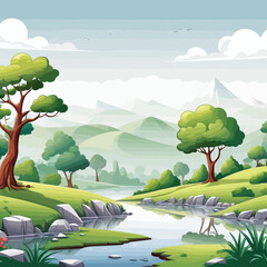 Cartoon Landscape Cartoon Design Very Cool 