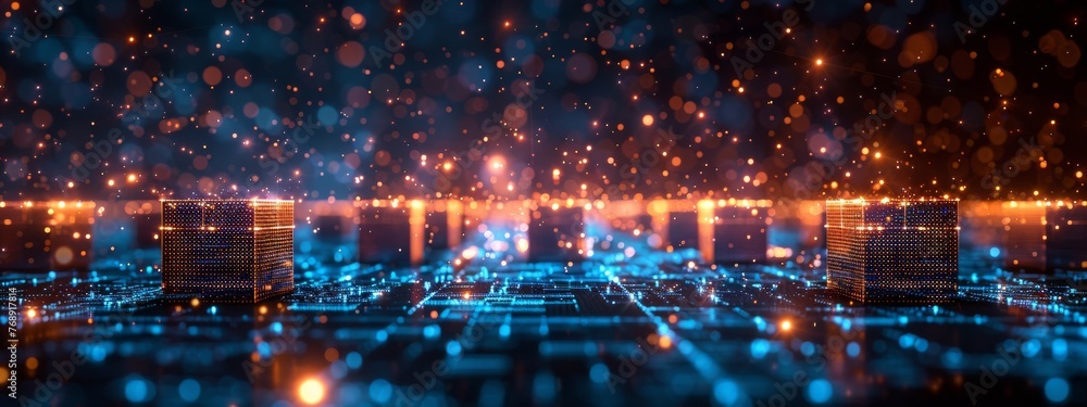 Poster illustrate the concept of web3, depicting a decentralized internet ecosystem built on blockchain tec