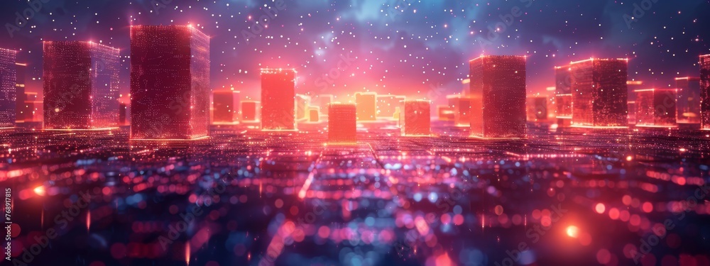 Poster illustrate the concept of web3, depicting a decentralized internet ecosystem built on blockchain tec