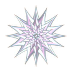 3d shiny blue outlined pink shine star