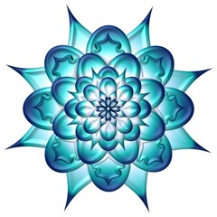 3d dark blue and light blue floal rangoli