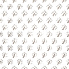 Light bulb and pencil logo seamless pattern isolated on white background