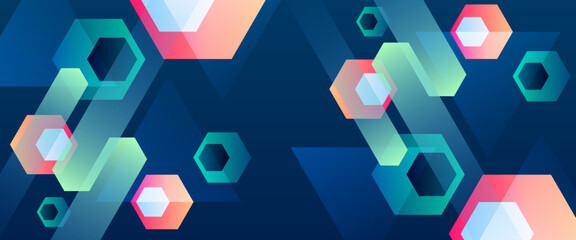 Colorful vector minimalist modern abstract banner with shapes. For website, banners, brochure, posters, flyer, card, and cover