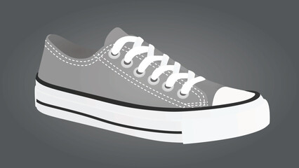 Grey canvas shoes. vector illustration 