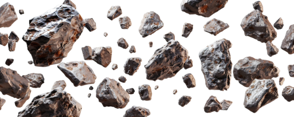 Flying asteroids cut out