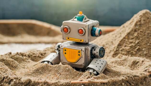 Mechanical Marvels: Robot Toy Adventures in the Sandbox"