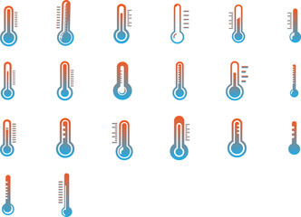  gradient  thermometer flat vector icon