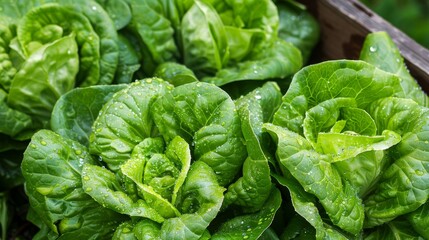 Crisp and vibrant leafy lettuce flourishing abundantly in a thriving greenhouse environment