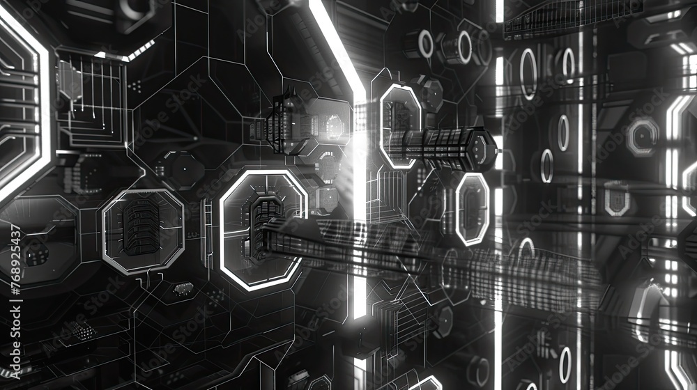 Poster abstract technology or medical background with hexagons shape pattern.