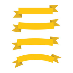 Fototapeta premium Yellow Wave ribbon Icon Vector. Ribbon banner set. Ribbons collection. Ribbons and Ribbon icons. Vector illustration. Eps file 380.