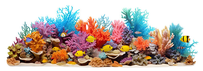 Colorful coral reef cut out