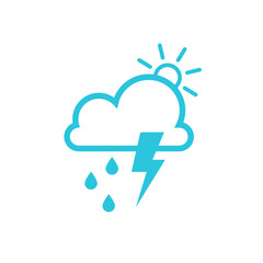 Extreme weather icon. Isolated on white background. From blue icon set