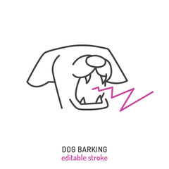Dog barking. Canine aggression icon, pictogram, symbol. - 768928074