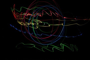 Moving swirls of colored lights