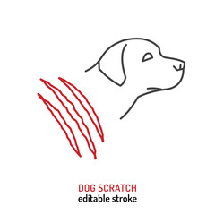 Dog scratch. Common pet behavior symbol. Excessive scratching. - 768929414