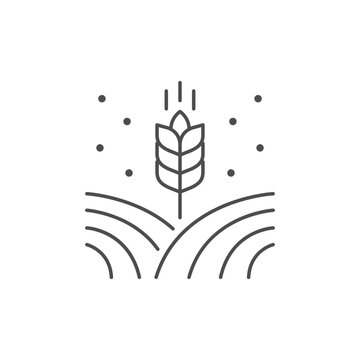 recommend clip art: Wheat field line outline icon