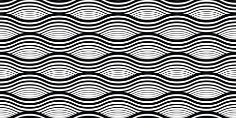 Seamless pattern, Waves stripes. Vector illustration. 
