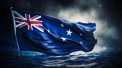 australian flag waving beautifully,Generative Ai