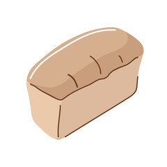 A loaf of wheat bread. Vector illustration