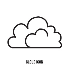 Cloud icon vector. Line sky symbol. Trendy flat weather outline ui sign design in white background. Thin linear graphic pictogram for web site, mobile application. Logo illustration. Eps10.