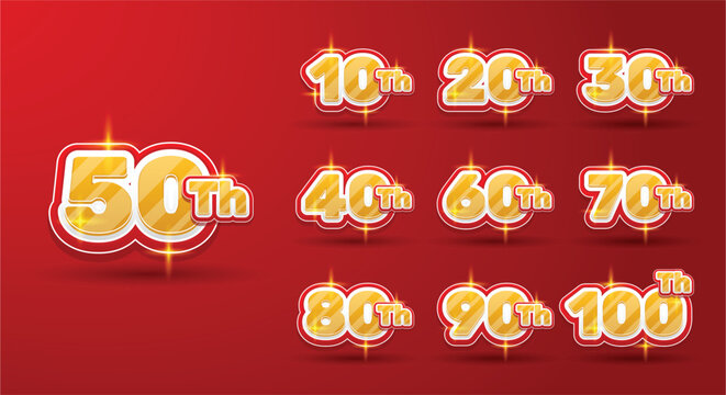 Anniversary celebration set design with gradient - Powered by Adobe