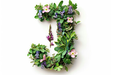 A lush corner border arrangement of various flowers and greenery on a white background, perfect for  letter themed with flowers and greenery.