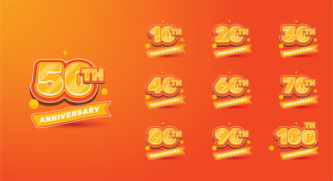 Anniversary celebration set design with gradient - Powered by Adobe