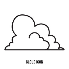Cloud icon vector. Line sky symbol. Trendy flat weather outline ui sign design in white background. Thin linear graphic pictogram for web site, mobile application. Logo illustration. Eps10.