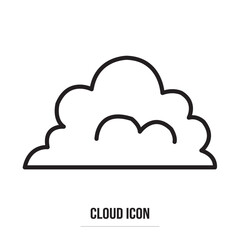 Cloud icon vector. Line sky symbol. Trendy flat weather outline ui sign design in white background. Thin linear graphic pictogram for web site, mobile application. Logo illustration. Eps10.