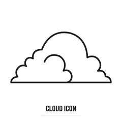 Clouds line art icon. Storage solution element, databases, networking, software image, cloud and meteorology concept. Vector line art illustration isolated on white background in eps 10.