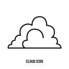 Clouds line art icon. Storage solution element, databases, networking, software image, cloud and meteorology concept. Vector line art illustration isolated on white background in eps 10.