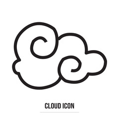 Clouds line art icon. Storage solution element, databases, networking, software image, cloud and meteorology concept. Vector line art illustration isolated on white background in eps 10.