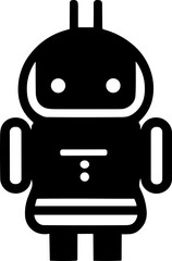 Simple chatbot vector robot isolated black icon