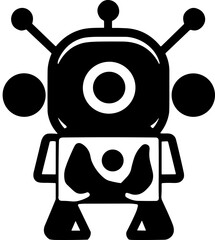 Simple chatbot vector robot isolated black icon