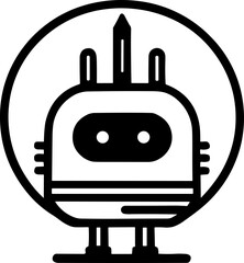Simple chatbot vector robot isolated black icon