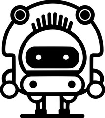 Simple chatbot vector robot isolated black icon