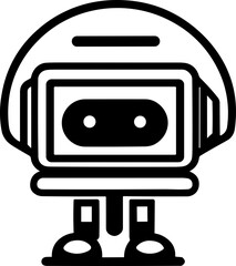 Simple chatbot vector robot isolated black icon